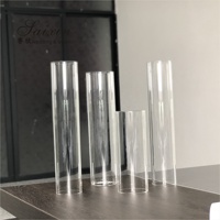 Vente d'usine Décoration de mariage Bougeoir Taille personnalisée Cylindre en verre transparent Hurricanes Tube