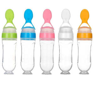 <span class=keywords><strong>Cuillère</strong></span> d'alimentation à presser avec ventouse, nouveau dispositif d'alimentation pour bébé, <span class=keywords><strong>cuillère</strong></span> en <span class=keywords><strong>silicone</strong></span> pour pâte de riz, jus et alimentation complémentaire - Product Image 1