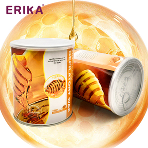Cera enlatada de lata de metal con sabor a miel de 800g, fórmula hidratante suave para depilación profesional en casa - Product Image 3