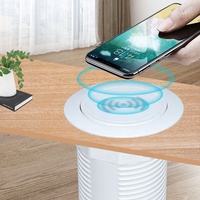 Chargeur sans fil intégré au mobilier de bureau NEPCI 39W à charge rapide, caché sous la table, prise escamotable de table XJY-DC-02