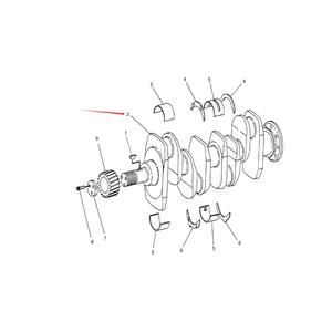 Vilebrequin de chariot élévateur Doosan Daewoo D50 D60 D70, pièce moteur 7C801214, remplacement d'origine - Product Image 1
