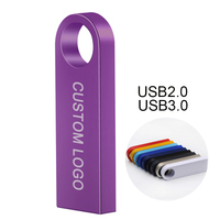 Flashdisk Metal Mini Ungu Custom Logo Promosi 8GB 16GB 32GB 64GB Memory Stick Pendrive
