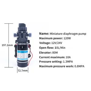 12V 24V 100W 120W 10L / Min <span class=keywords><strong>eau</strong></span> haute pression diaphragme auto-amorçant <span class=keywords><strong>pompe</strong></span> électrique diaphragme pulvérisateur lavage de <span class=keywords><strong>voiture</strong></span> grand débit - Product Image 4