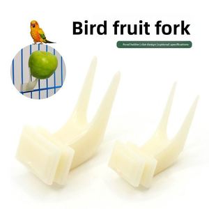 Fourchettes à fruits et légumes pour oiseaux, accessoires pour petits oiseaux et perroquets, support alimentaire de forme ronde avec fente pour carte, fournitures pour cage à oiseaux - Product Image 1