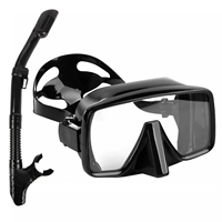 Cadre moins Plongée libre Ensemble de tuba Masque de plongée sous-marine adulte Lunettes en verre trempé Kits de tuba Masque de plongée