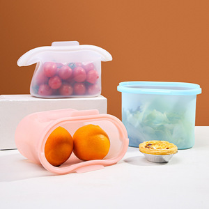 Sacs de conservation des aliments en silicone, 1000ML, résistants au micro-ondes, antibactériens, sacs d'étanchéité pour réfrigérateur, pour fruits et légumes - Product Image 1