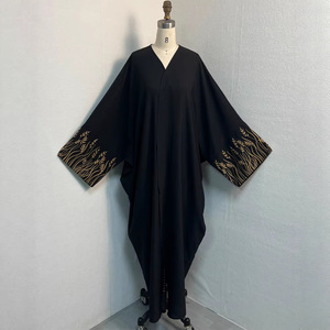 Abaya Musulmana al por Mayor <span class=keywords><strong>para</strong></span> <span class=keywords><strong>Mujer</strong></span>, Modesta, Multicolor, con Bordado Floral, Túnica Islámica, Vestido Elegante, Informal y Formal - Product Image 5