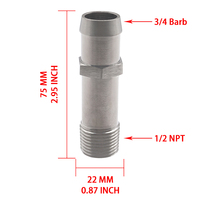 Kit de connecteurs de tuyau de chauffage en nickel, 2 pièces, pompe à eau 3/4 pouces et raccords d'admission 5/8 pouces, remplacement direct OEM pour Chevrolet GMC # 9514 # 9515