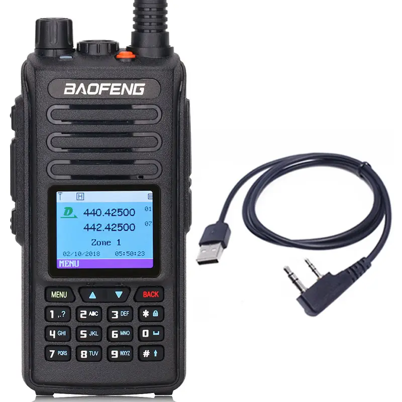 Baofeng DM-1702 (GPS) Иди и болтай Walkie Talkie DMR Dual Time слот уровня 1 и 2 Цифровой/аналоговый VHF Любительская рация двойного диапазона 136-174 & 400-470 МГц радио