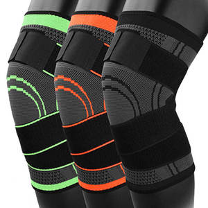 Nouveautés : Genouillère de compression sportive en nylon tricoté 3D élastique avec ceinture - Product Image 4