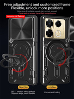 Coque de protection coulissante pour appareil photo avec anneau magnétique et support pour Infinix Note 60 Pro 5G, Tenco Pova 8 5G, Infinix GT 50 Pro