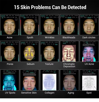 Analyseur de peau facial AI Magic Mirror, appareil de diagnostic cutané multi-spectre pour tester les rides, les pigments et les pores de la peau