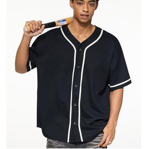 T-shirts Homme Streetwear Oversize Décontracté Style Old Money avec Bordures Contrastantes, Maillot de Baseball Boutonné 270 g/m² – Vente en Gros - Product Image 2