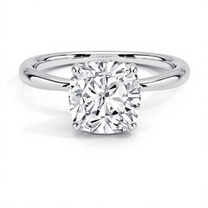 Anillo de Diamantes con Halo Oculto Corte Cojín, Chapado en Oro de 18K y 14K, Anillo de Diamantes para Mujer, Diamante CVD Solitario, Anillo de Compromiso con Diamante HPHT - Product Image 2