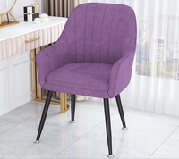 Fauteuil d'appoint en velours avec pieds en métal doré, chaise de salon de luxe avec finition dorée