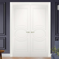 Porte française moderne à double panneau pour la chambre à coucher et le salon Garde-manger en bois massif avec surface composite finie