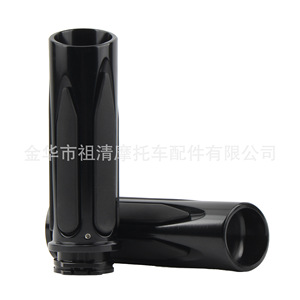 Zuqing Motorcycle Handlebar Grips Aluminum Alloy CNC Retro Harley Compatible Throttle Grips <b>Sunscreen</b> <b>Waterproof</b> Slip Resistant - Product Image 4
