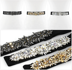 Vendita diretta in fabbrica abiti da donna e da ragazza utilizzano <span class=keywords><strong>cintura</strong></span> in cristallo scintillante impreziosita con <span class=keywords><strong>cintura</strong></span> in strass elasticizzato - Product Image 3
