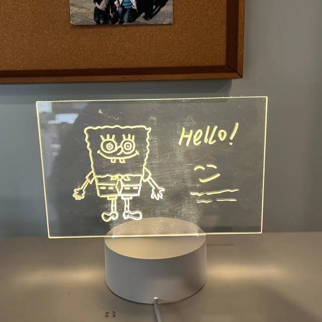 High Quality DIY Erasable Clear Board Effect Acrylic Night Light 3d Decoration Led Illusion Lamp