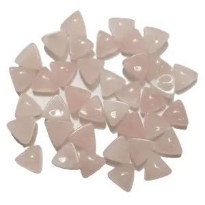 DIY Nice Quality Natural Gemstone 10mm Triangle Rose Quartz Cabochons Crafts