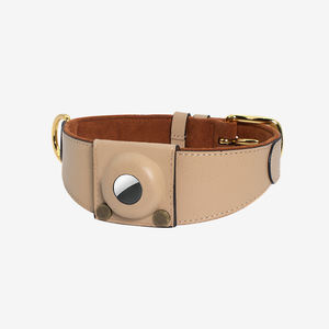 Collar <span class=keywords><strong>de</strong></span> perro <span class=keywords><strong>de</strong></span> cuero genuino económico personalizado 2025 con estilo <span class=keywords><strong>de</strong></span> lujo y hebilla compatible con <span class=keywords><strong>Airtag</strong></span> - Product Image 2
