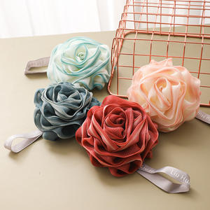 Wholesale Colorful Body Wash Sponge Rose Shaped Shower Loofah Sponge 4.72inch 50g Mesh Pouf <strong>Bath</strong> <strong>Scrunchies</strong> for Women - Product Image 4