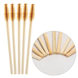 แปรงมาสคาร่าไม้ไผ่สีไม้ แปรงต่อขนตาแบบใช้แล้วทิ้ง รับทำโลโก้ตามสั่ง - Product Image 3