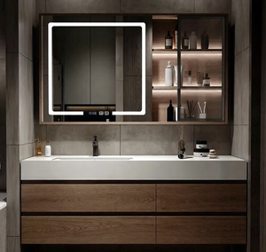 <span class=keywords><strong>Meuble</strong></span> de salle de bain en bois massif de qualité supérieure, style <span class=keywords><strong>scandinave</strong></span>, <span class=keywords><strong>meuble</strong></span>-lavabo autoportant avec vasque en céramique - Product Image 2