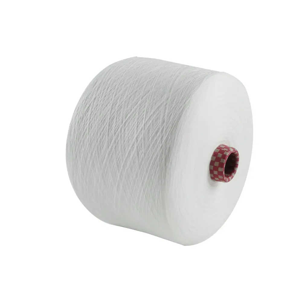 32S High strength 100% polyester raw white virgin spun yarn for knitting