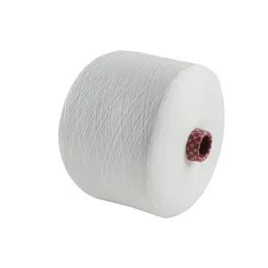 32S 고강도 100% polyester 뜨개질을 위한 익지않는 백색 처녀 회전된 털실