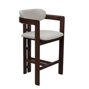 Chaises de bar en gros, rembourrées en tissu avec dossier <span class=keywords><strong>et</strong></span> accoudoirs, pour îlot de <span class=keywords><strong>cuisine</strong></span>, tabourets de bar en <span class=keywords><strong>bois</strong></span>, tabourets de comptoir, tabourets de bar - Product Image 2