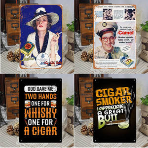 Винтажная металлическая вывеска для табака для дома, гаража, курительного отдыха, металлическое искусство, Настенный декор, металлический постер на заказ, сигары, жестяная вывеска - Product Image 2