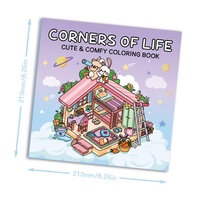 Livre de coloriage transfrontalier de 40 pages pour enfants de 4 à 6 ans : thèmes de dessins animés, gribouillis et coins de vie