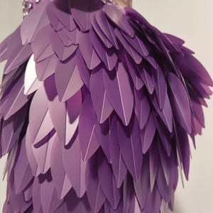 Robe <span class=keywords><strong>de</strong></span> scène sirène sans bretelles en plumes et strass violets pour femmes, idéale pour les drag queens - Vente en gros - Product Image 6