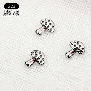G23 Titanium Mushroom <b>Stud</b> F136 Implant Grade 6mmx7.3mm Ear <b>Cartilage</b> Piercing Jewelry Unisex - Product Image 2