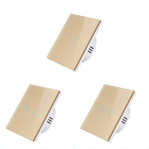 מתג קיר הביתה חכם eu uk סטנדרטי 110 ~ 250v הוביל לבן 1-3 כנופיה דרך כנופיה רשת לוח תאורה - Product Image 1