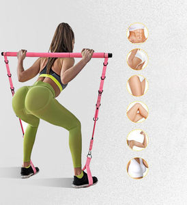 <span class=keywords><strong>Kit</strong></span> de barre de Pilates de sport rose pour femmes avec 4 <span class=keywords><strong>bandes</strong></span> de résistance Equipement de Pilates portable pour la <span class=keywords><strong>musculation</strong></span> à domicile - Product Image 6