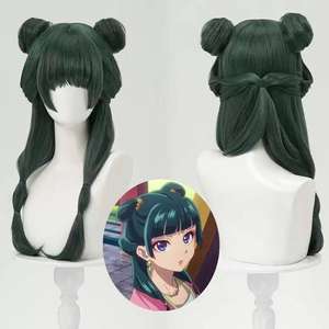 薬屋の少女のささやき猫、コスプレウィッグ、ダークグリーンの模擬頭皮、虎口クリップ、契約オファー - Product Image 6
