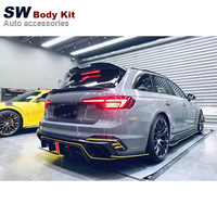 Kit carrosserie en fibre de carbone de haute qualité pour Audi RS4 B9 B9.5 : Lame de pare-chocs avant, canards, jupes latérales, diffuseur arrière - Pièces automobiles