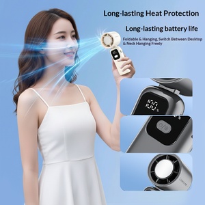 Ventilador de Mano con Motor sin Escobillas, Ventilador Pequeño de Alta Velocidad con Pantalla Digital, Ventilador Plegable para el Cuello con Turbo Refrigeración por Hielo - Product Image 4