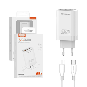 Somostel Q109 Caricatore Rapido 65W per <span class=keywords><strong>iPhone</strong></span> 17 Pro Max, Caricatore da Viaggio <span class=keywords><strong>USB</strong></span> Tipo <span class=keywords><strong>C</strong></span> con Sincronizzazione e Ricarica per Cellulari - Product Image 2