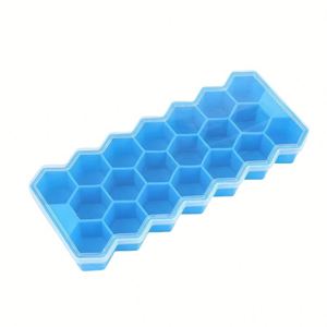 Moule à glaçons en silicone alimentaire pour la maison, 20 compartiments, plateau à glaçons en nid d'abeille avec couvercle pour bar/café, congélation rapide et démoulage facile - Product Image 6