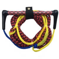 Corde de ski nautique en PE 100% neuve de 75 pieds (1 kg) avec poignée EVA de 15 pouces, tube tressé avec grip EVA et tube d'avertissement, unisexe