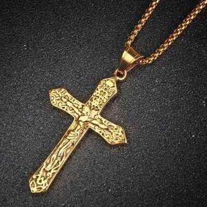 Collier <span class=keywords><strong>croix</strong></span> de jésus en acier pendentif amulette de <span class=keywords><strong>Christ</strong></span> en acier inoxydable collier de <span class=keywords><strong>croix</strong></span> pour hommes bijoux religieux - Product Image 3