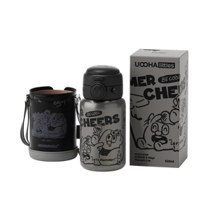 Uoohalittles 500ml đôi tường chai nước 316 thép không gỉ rò rỉ bằng chứng trẻ em ly với rơm thể thao chai uoohalittles Flask - Product Image 6