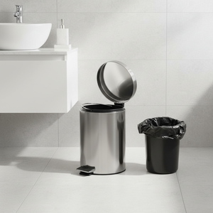 Tempat Sampah Pedal Kaki Stainless Steel 3L 5L 12L Ramah Lingkungan untuk Dapur & Kamar Mandi - Produk Baru Terlaris - Product Image 5