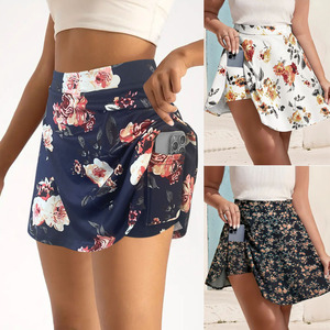 Jupe plissée mini taille haute à imprimé floral pour femme, grande taille, avec poches, décontractée, été, pour dropshipping Shopify - Product Image 5