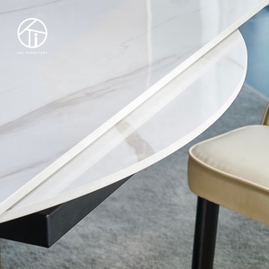 Extendable Modern Comedor <strong>Space</strong> <strong>Saver</strong> Dining Room Set Sintered Stone Ceramic Marble Round Dining <strong>Table</strong> - Product Image 6