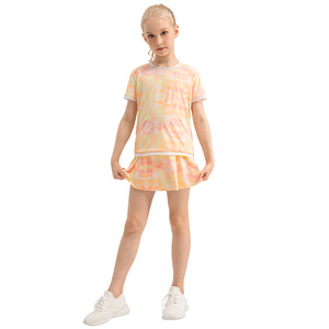 Jupe courte de sport d'été pour filles Impression colorée Culottes de yoga cool Jupe de tennis en deux pièces - Product Image 4