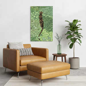 Elegant Safari Canvas Print: Tiger Wall Art Decor, Green Glass,<b>WRAPPED</b> CANVAS - Product Image 3
